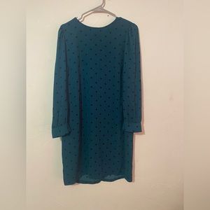 Greenish, navy, black, polkadotted, short dress Size large brand, Old Navy